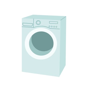 Washing machine laundry isolated on white background . vector