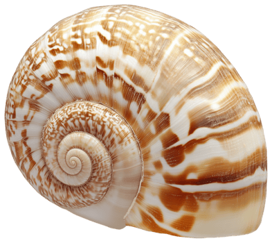 Spiral Shell of Marine Life and Nature png