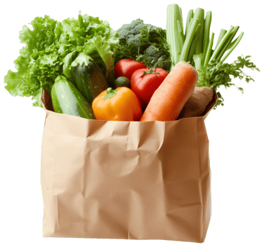Healthy Vegetables and Groceries in Paper Bag png