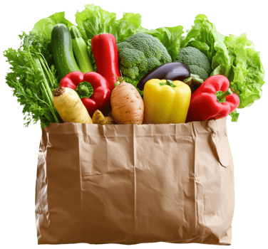 Fresh Vegetables in Grocery Bag for Healthy Cooking png