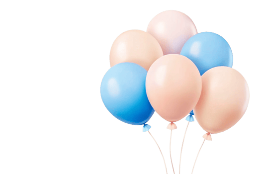 A delightful cluster of pastelcolored balloons floats against a stark black backdrop, creating a cheerful and festive scene perfect for celebrations png