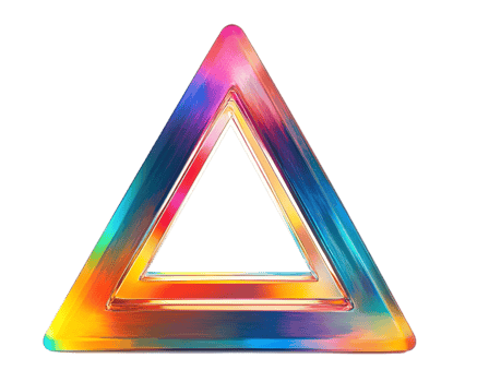 Colorful Holographic 3D Triangle png