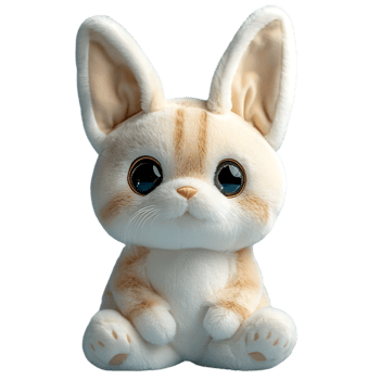 Cream Beige Stuffed Rabbit Plush Toy png