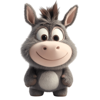 Cute Cartoon Donkey Illustration png