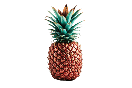 A Striking Image of a Teal and Copper Pineapple on Black Background png