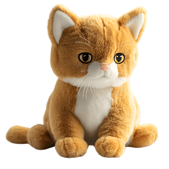 Orange Plush Kitten Toy png
