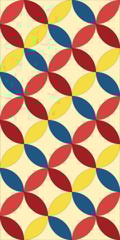 Abstract Pattern of Overlapping Colorful Petals on Beige Background vector