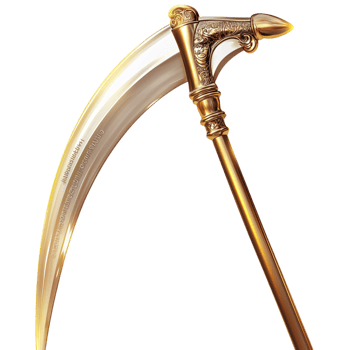 Sharp golden scythe a curved blade an ominous design png