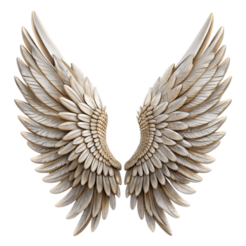 Elegant Pair of Large Angelic Wings Isolated on Black Background png
