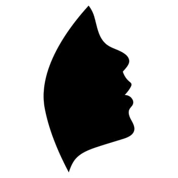 Female face side view silhouette vector
