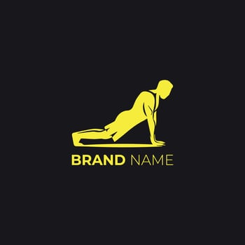 Fitness Logo Featuring a Person Doing Push Ups vector