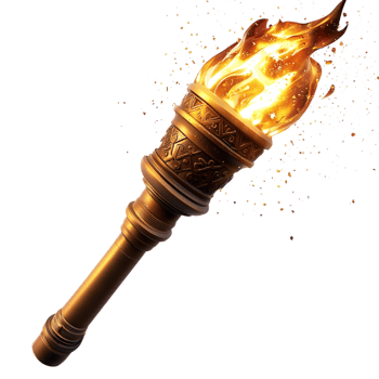 Fiery golden torch a strong hle a bright burning flame png