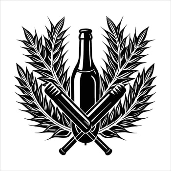 Wheat Stalks Bottle vector