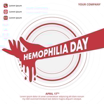 World Hemophilia Day design with a hand with blood vector