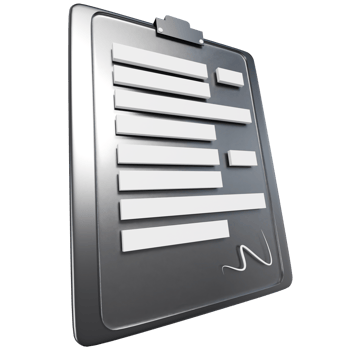 3D illustration of a business contract with a signature png