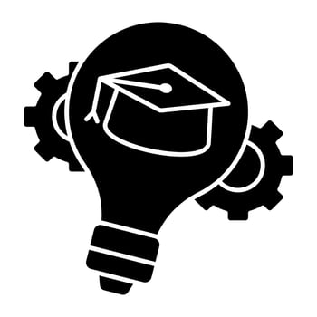 A trendy solid design icon of creative education vector