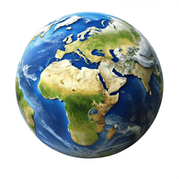 Detailed View of Planet Earth Showing Africa Europe and Asia Continents png