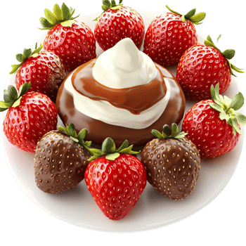 Delicate Indulgence Ripe Strawberries Dipped in White Chocolate Mint Accents png