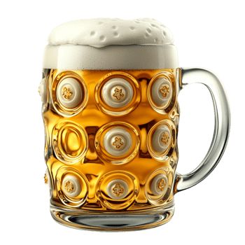 Noble Brew White Gold Beer Stein Intricate Embossed Details png