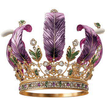 Regal Splendor Majestic Crown Purple Velvet Golden Accents png