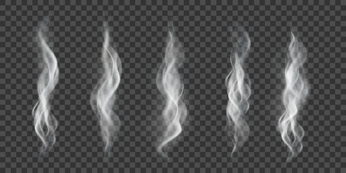 Wavy white smoke effect vector