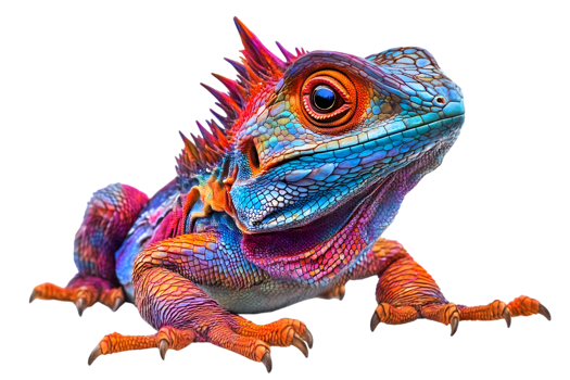 Vibrant Multicolored Lizard Portrait png