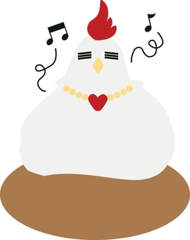 singing female chicken vector