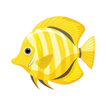 Stylish Illustration of Yellow Tang vector