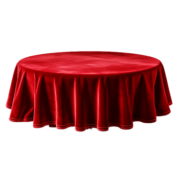 Red velvet tablecloth isolated on transparent background png