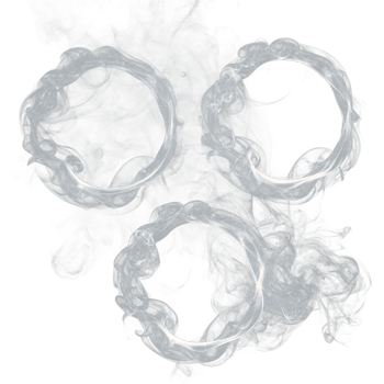 three rings of smoke on a transparent background png
