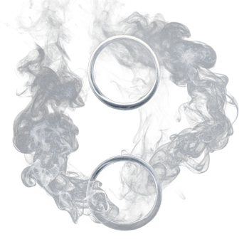 two rings are made of smoke on a transparent background png