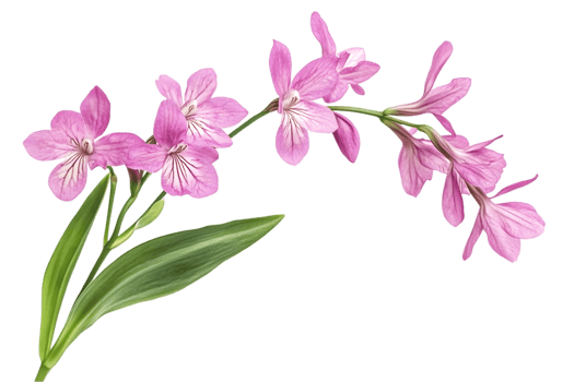 Pink Orchid Branch Isolated On Black Background png