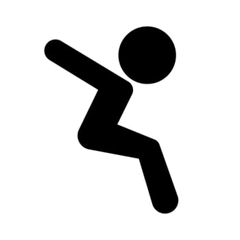 Long jump silhouette icon. vector
