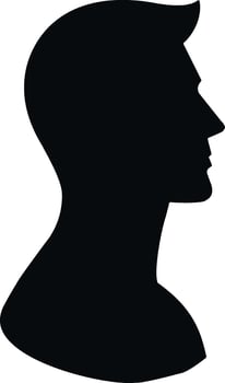 Simple Silhouette of a Man's Profile vector