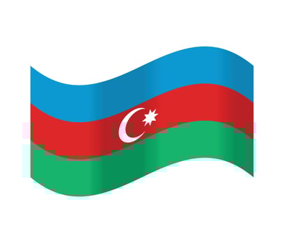 Azerbaijan waving flag.Isolated flag of Azerbaijan vector