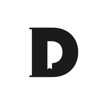 Logo letter D book library unique design minimalist vector