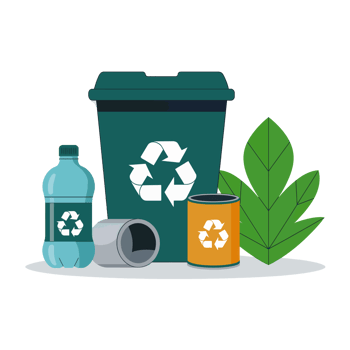 A collection of recyclable materials features prominently cutouts png