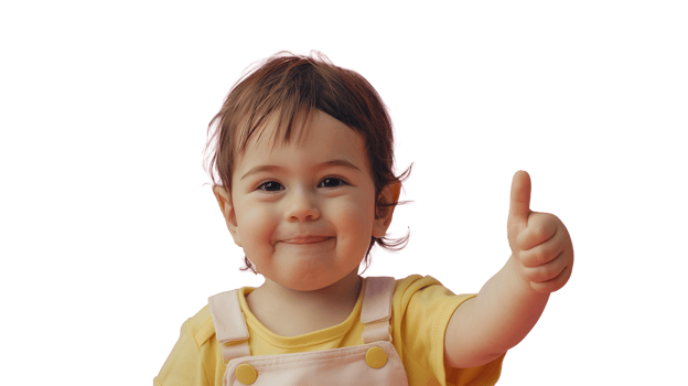 Baby Giving Thumbs Up on Transparent Background - Child with Approval png