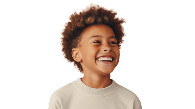 Laughing Black Boy isolated on Transparent Background. Diversity, Equity, Inclusion, Belonging png
