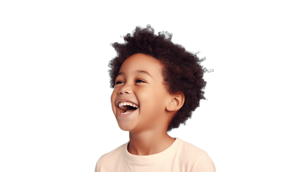 Laughing Black Boy isolated on Transparent Background. Diversity, Equity, Inclusion, Belonging, DEIB png