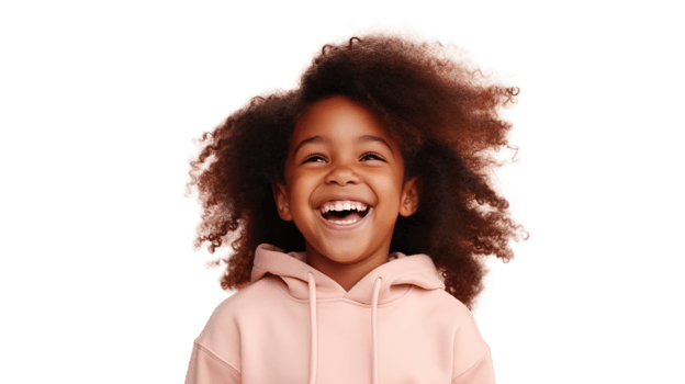 Laughing Black Girl isolated on Transparent Background. DEIB, Diversity, Equity, Inclusion png