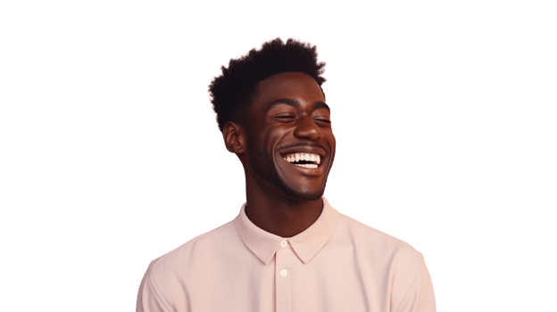 Cheerful Black Man Laughing Isolated on Transparent Background. DEIB, Diversity, Equity, Inclusion png