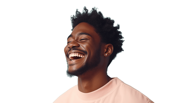 Joyful Black Man Smiling Isolated on Transparent Background. DEIB, Diversity, Equity, Inclusion, Belonging png