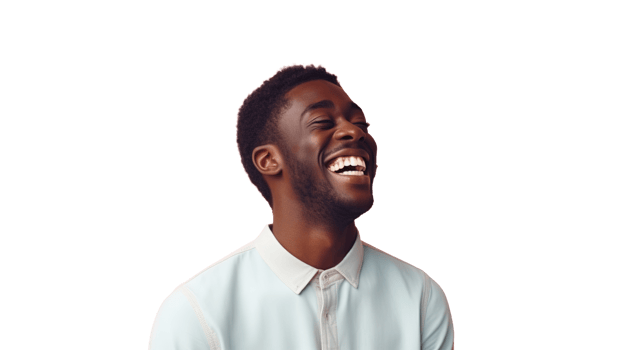 Joyful Black Man Smiling Isolated on Transparent Background. DEIB, Diversity, Equity, Inclusion png