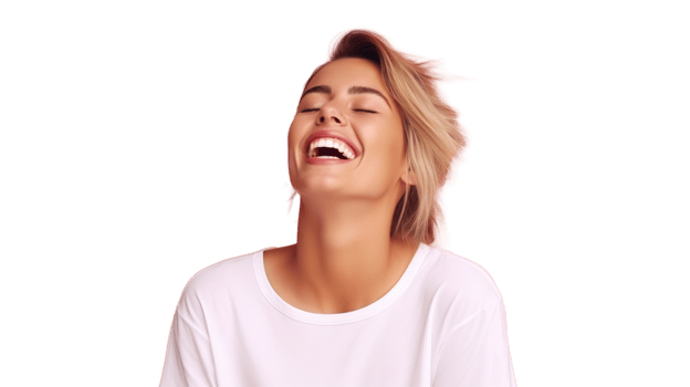 Smiling Woman Laughing Isolated at Transparent Background png
