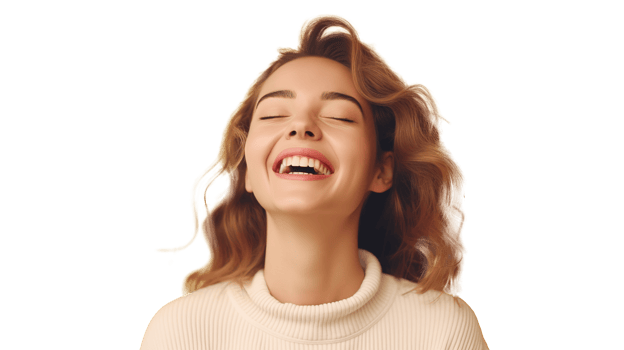 Laughing Woman isolated on Transparent Background png