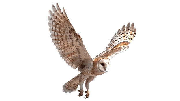 Bird Owl Flying in the Sky on Transparent Background png