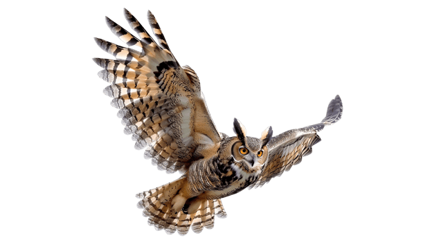 Flying Own on Transparent Background Animal png