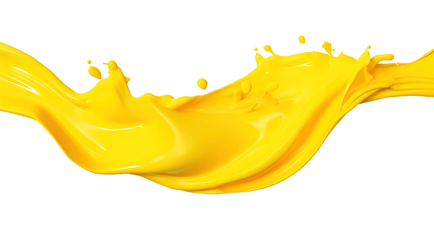 Yellow Paint Splash Isolated on Transparent png