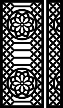 Decorative panel with geometric floral pattern for interior design. vector